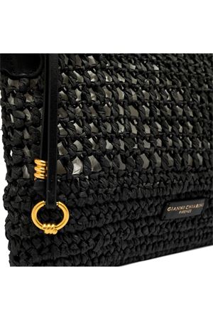 Nefeli pouch bag in paglia crochet nera GIANNI CHIARINI | BS11950COMMSTRCRCH001